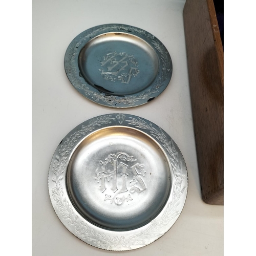 57 - Rare 19th Century Victorian Travelling Communion/Exorcism Set in Oak Box c1897. 11cm High, 27cm x 29... 