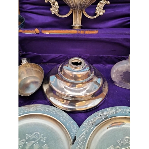 57 - Rare 19th Century Victorian Travelling Communion/Exorcism Set in Oak Box c1897. 11cm High, 27cm x 29... 