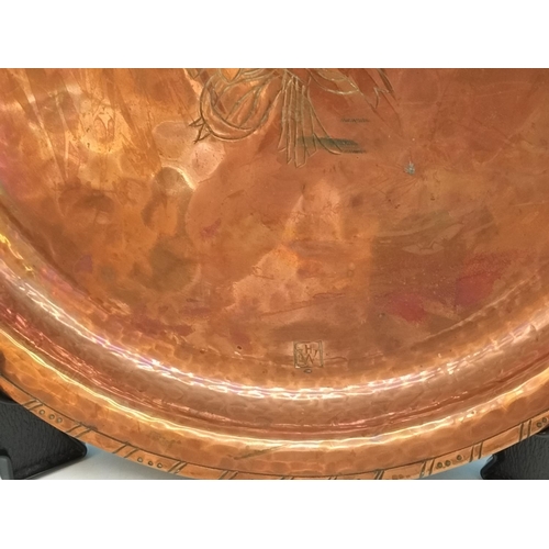 584 - Collection of Metal Ware to include Hugh Wallis 'Snowdrops' Copper Plate, Harold Holmes (Apprentice ... 