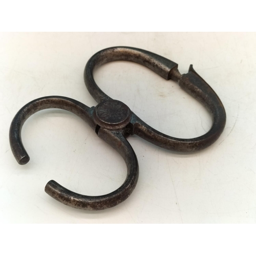 7 - Mid/Late Victorian Hiatt Handcuffs for Railway Police on the Lancashire & Yorkshire Railway.