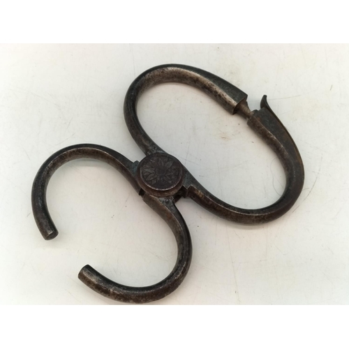 7 - Mid/Late Victorian Hiatt Handcuffs for Railway Police on the Lancashire & Yorkshire Railway.