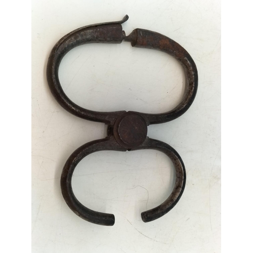 7 - Mid/Late Victorian Hiatt Handcuffs for Railway Police on the Lancashire & Yorkshire Railway.
