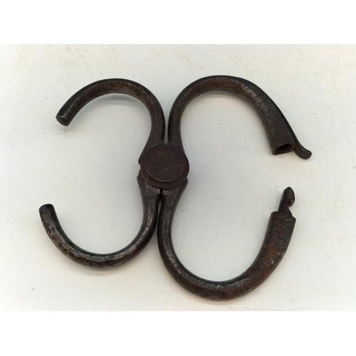 7 - Mid/Late Victorian Hiatt Handcuffs for Railway Police on the Lancashire & Yorkshire Railway.
