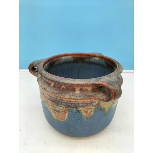 70 - Large Vintage Bourne Denby Danesby Ware Orient Three Handled Pot. 14cm High, 22cm Diameter.