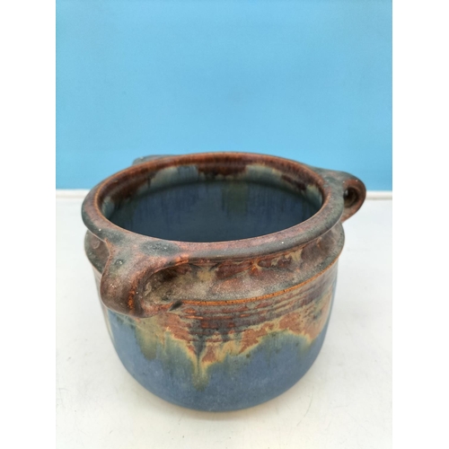 70 - Large Vintage Bourne Denby Danesby Ware Orient Three Handled Pot. 14cm High, 22cm Diameter.