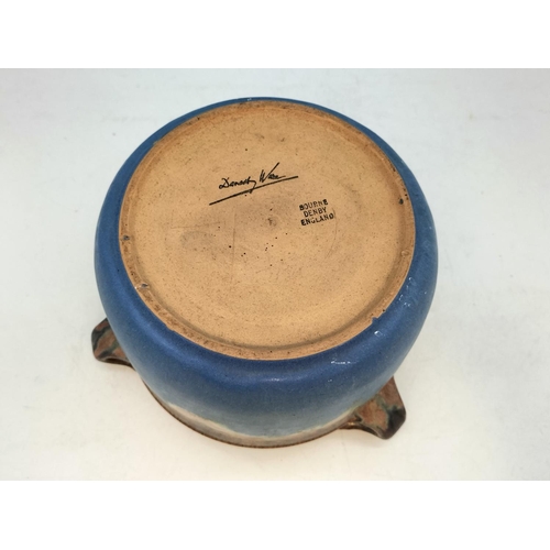 70 - Large Vintage Bourne Denby Danesby Ware Orient Three Handled Pot. 14cm High, 22cm Diameter.