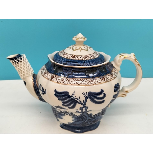9 - 19 Piece Booths 'Real Old Willow' Tea Set to include Trios, Teapot and Milk Jug. One Cup and Saucer ... 