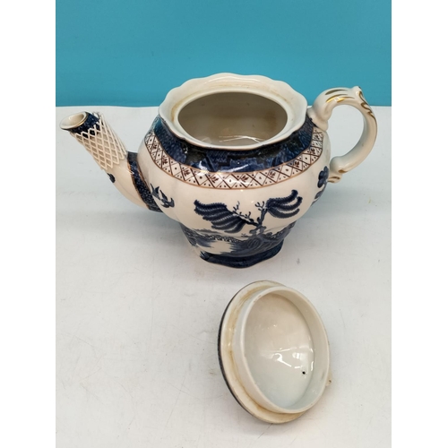 9 - 19 Piece Booths 'Real Old Willow' Tea Set to include Trios, Teapot and Milk Jug. One Cup and Saucer ... 