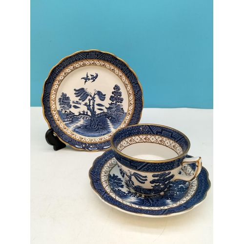 9 - 19 Piece Booths 'Real Old Willow' Tea Set to include Trios, Teapot and Milk Jug. One Cup and Saucer ... 