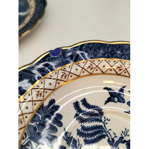 9 - 19 Piece Booths 'Real Old Willow' Tea Set to include Trios, Teapot and Milk Jug. One Cup and Saucer ... 