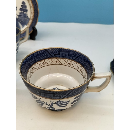 9 - 19 Piece Booths 'Real Old Willow' Tea Set to include Trios, Teapot and Milk Jug. One Cup and Saucer ... 