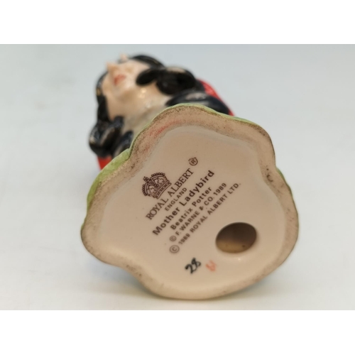 98 - Boxed Royal Albert Beatrix Potter Rare Colourway/Unfinished 'Hunca Munca Sweeping' Figure with Grey ... 