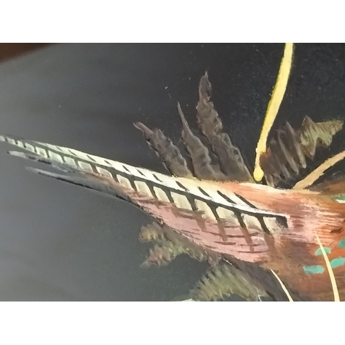 99 - Framed Original Acrylic on Glass 'Pheasant' by H.R.Heatcote 1974. Signed and Dated to Back. 41cm x 3... 