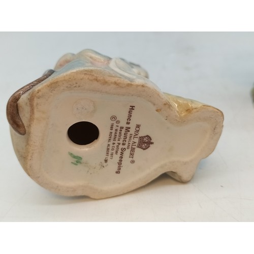 98 - Boxed Royal Albert Beatrix Potter Rare Colourway/Unfinished 'Hunca Munca Sweeping' Figure with Grey ... 