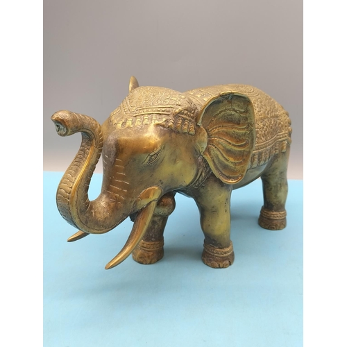 110 - Brass Indian Elephant Figure. 16cm High x 17cm.