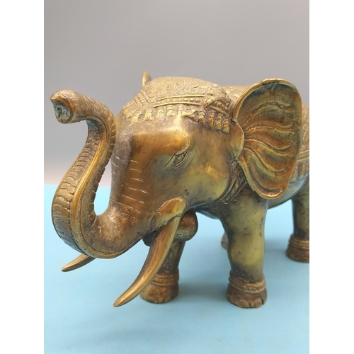 110 - Brass Indian Elephant Figure. 16cm High x 17cm.