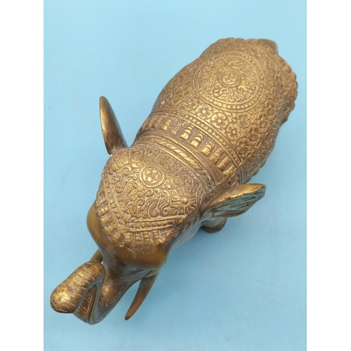 110 - Brass Indian Elephant Figure. 16cm High x 17cm.