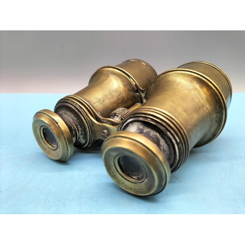 129 - Brass Binoculars by Blount Thomas, Southampton.