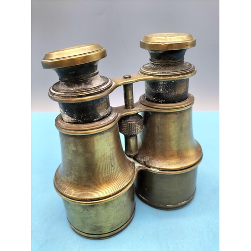 129 - Brass Binoculars by Blount Thomas, Southampton.