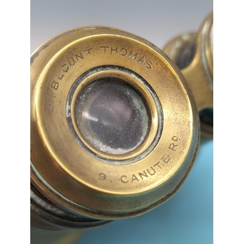 129 - Brass Binoculars by Blount Thomas, Southampton.