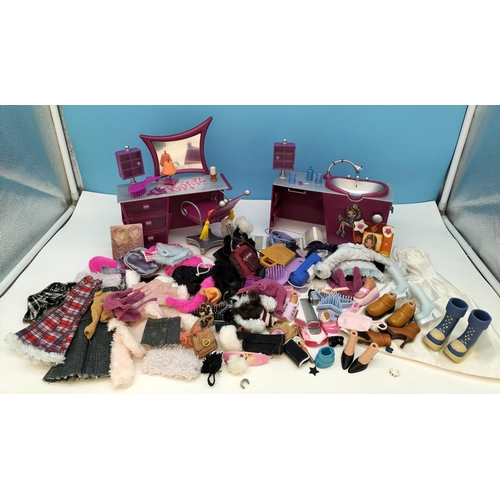 200 - Collection of Bratz Clothing and Accessories plus Dressing Table and Hair Dresser Unit.