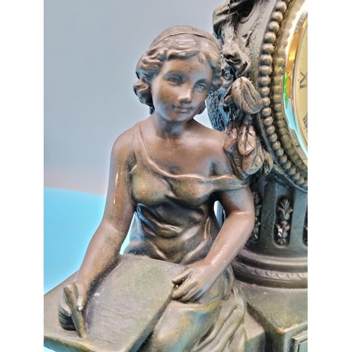 217 - Crosa Resin Windsor Mantel Clock 1998. 22cm High, 33cm x 9cm.