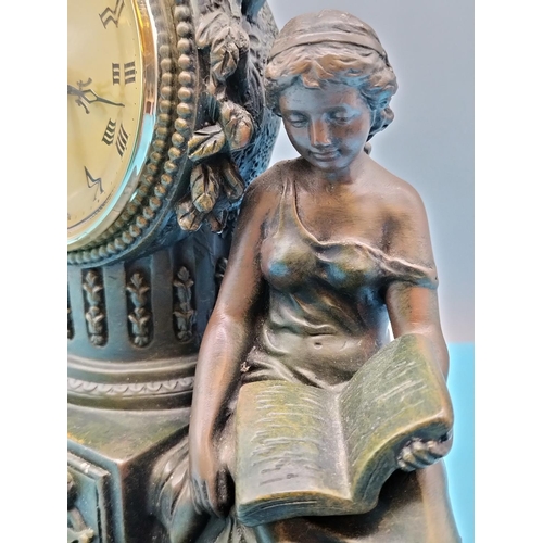 217 - Crosa Resin Windsor Mantel Clock 1998. 22cm High, 33cm x 9cm.