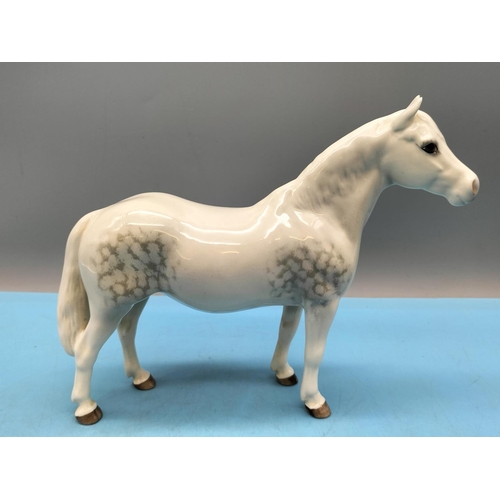 307 - Beswick Figure of a Dapple Grey Horse. 17cm High x 22cm. Very Small Nip to One Ear