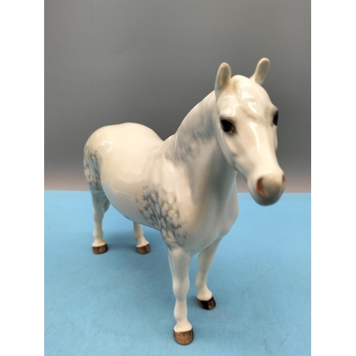 307 - Beswick Figure of a Dapple Grey Horse. 17cm High x 22cm. Very Small Nip to One Ear