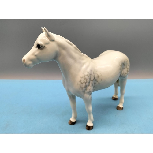 307 - Beswick Figure of a Dapple Grey Horse. 17cm High x 22cm. Very Small Nip to One Ear
