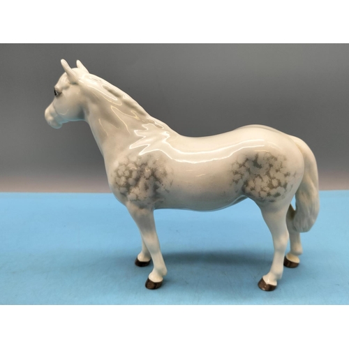 307 - Beswick Figure of a Dapple Grey Horse. 17cm High x 22cm. Very Small Nip to One Ear