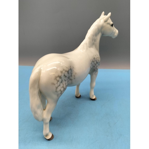 307 - Beswick Figure of a Dapple Grey Horse. 17cm High x 22cm. Very Small Nip to One Ear