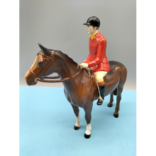 383 - Beswick Figure of Huntsman on Horse. 22cm High x 23cm.