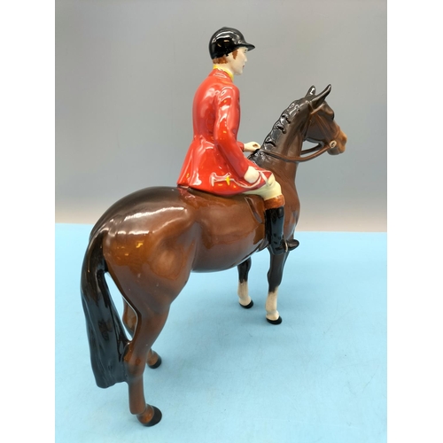 383 - Beswick Figure of Huntsman on Horse. 22cm High x 23cm.