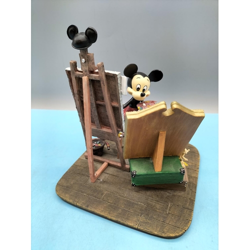 387 - Disney 'Mickey Mouse Self Portrait' Figurine, Charles Boyer Edition. 20cm High, 17cm x 17cm.