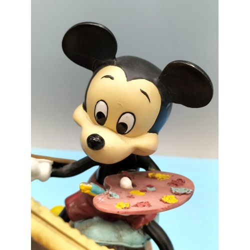 387 - Disney 'Mickey Mouse Self Portrait' Figurine, Charles Boyer Edition. 20cm High, 17cm x 17cm.