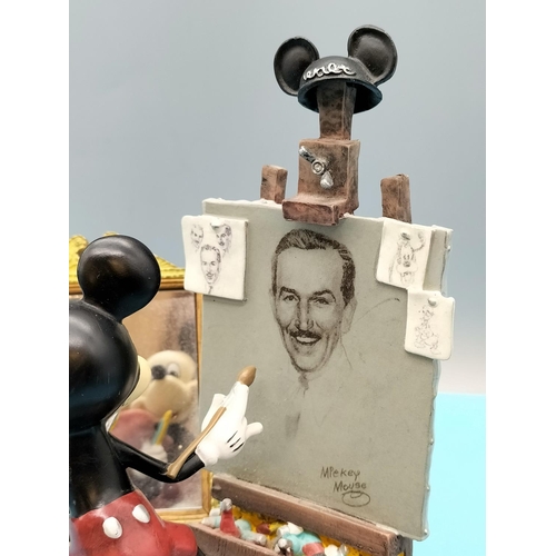 387 - Disney 'Mickey Mouse Self Portrait' Figurine, Charles Boyer Edition. 20cm High, 17cm x 17cm.