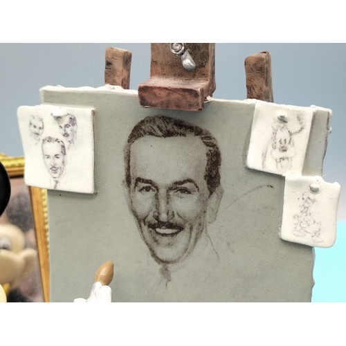 387 - Disney 'Mickey Mouse Self Portrait' Figurine, Charles Boyer Edition. 20cm High, 17cm x 17cm.