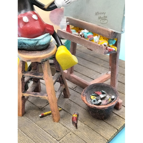 387 - Disney 'Mickey Mouse Self Portrait' Figurine, Charles Boyer Edition. 20cm High, 17cm x 17cm.