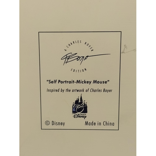 387 - Disney 'Mickey Mouse Self Portrait' Figurine, Charles Boyer Edition. 20cm High, 17cm x 17cm.