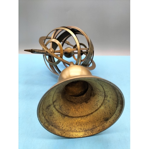391 - Brass Zodiac Armillary Sphere. 34cm Tall.