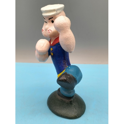 393 - Cast Iron 15cm Figure of Popeye.