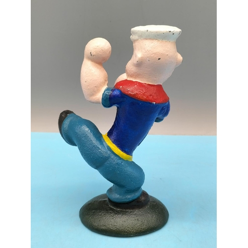 393 - Cast Iron 15cm Figure of Popeye.