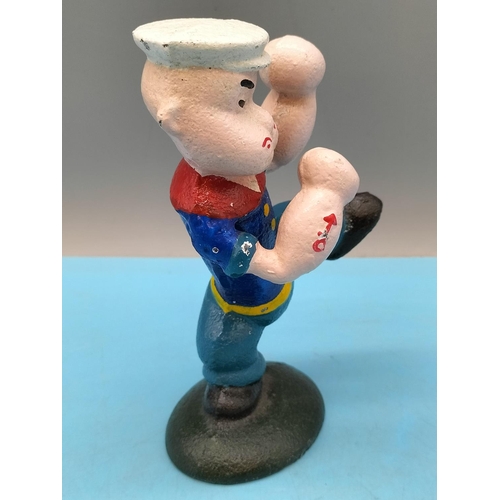 393 - Cast Iron 15cm Figure of Popeye.