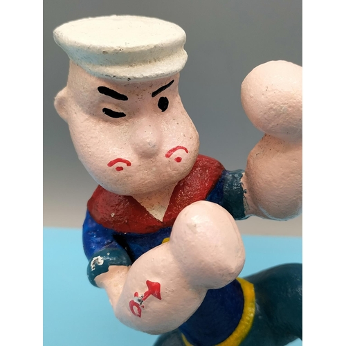 393 - Cast Iron 15cm Figure of Popeye.