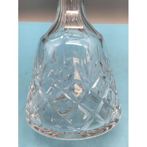 399 - Sterling Silver Collared Crystal Glass Decanter 31cm Tall.