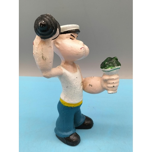 410 - Cast Iron 15cm Figure of Popeye.