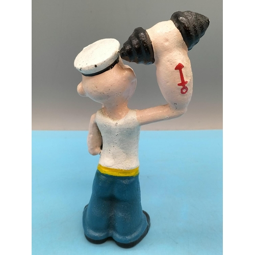 410 - Cast Iron 15cm Figure of Popeye.