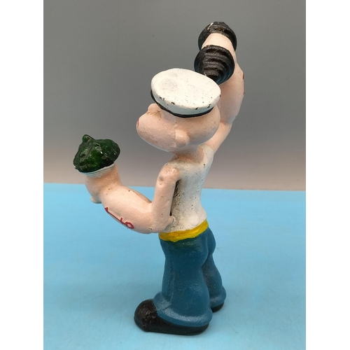 410 - Cast Iron 15cm Figure of Popeye.