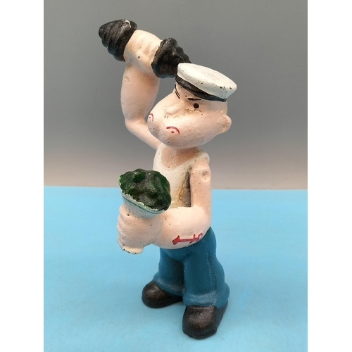 410 - Cast Iron 15cm Figure of Popeye.
